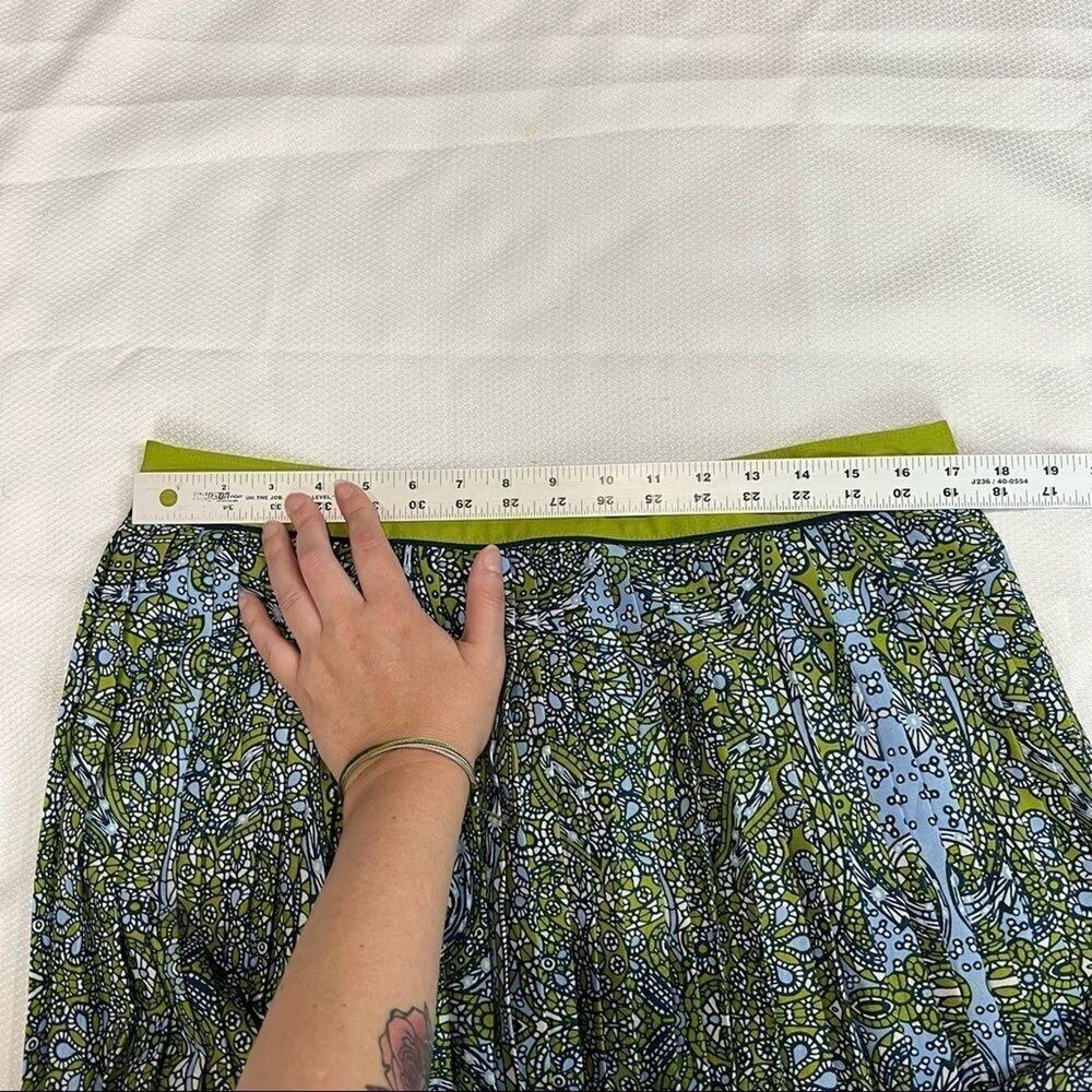 Lands End Blue & Green Floral Pleated Skirt - Picture 5 of 7